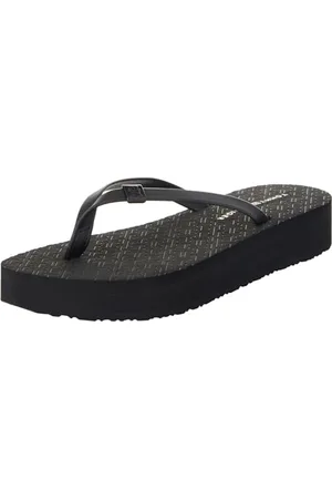 Tommy Hilfiger Damskie sandały plażowe z monogramem, czarne, rozmiar 39, , 40 EU