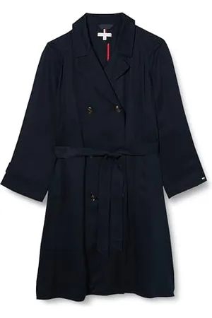 Tommy Hilfiger Damski CRV TENCEL BLEND FLUID TRENCH Desert Sky 50, , 50 EU
