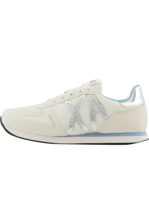 Armani Exchange Damskie buty sportowe Rio Side Logo, Off White+ Blue+ Silver, 40,5 EU, , 40.5 EU
