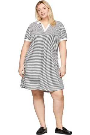 Tommy Hilfiger Damska koszulka polo CRV Open Placket F&F LY DRS Breton Ecru/Desert Sky 46, , 72
