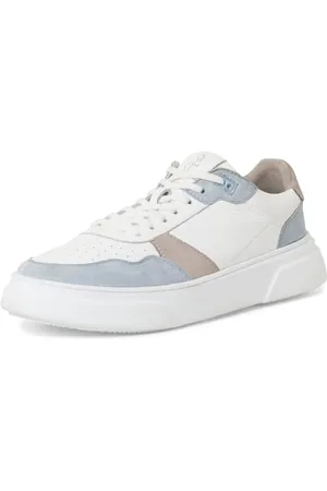 Marco Tozzi Męskie buty sportowe by Guido Maria Kretscher, skórzane, 2-13600-42 Sneakers, białe/LT.Blue, 43 EU, , 43 EU
