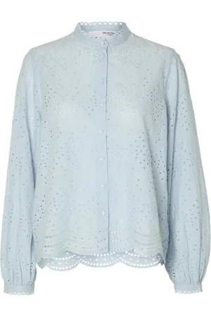 SELECTED Damska bluzka Slftatiana L/S Embr Noos z długim rękawem, , 36