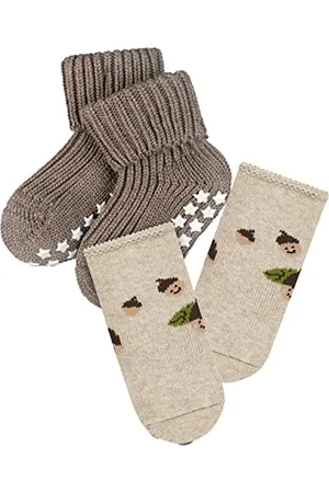 Falke Unisex Baby Cosy Acorn 2-pak skarpety domowe zrównoważona bawełna biologiczna antypoślizgowe wypustki 2 pary