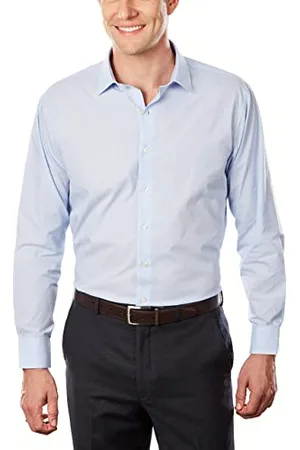 Unlisted Kenneth Cole Męska koszula slim fit w kratkę i paski (wzorzysta), Błękitny, 15"-15.5" Neck 34"-35" Sleeve