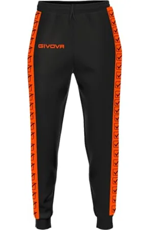 Givova Fluo pomarańczowe/czarne spodnie z trykotem, rozmiar 2XS, , XXS