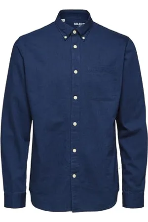 SELECTED Koszula męska zapinana na guziki denim, , S