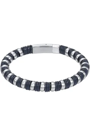Ixxxi Men Lederarmband Logan mattes Silber | 20cm