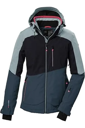 Killtec Ksw 37 Wmn Ski Jckt Kurtka narciarska z odpinanym kapturem, Śnieżka i wentylacja w Las Axilas, Jasnoniebieski Ice, 44 Kobiety, , 42