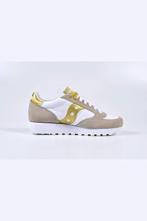 Saucony Jazz Original Vintage, Sneaker Donna, Bianco Oro, 44.5 EU