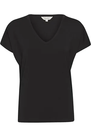 Part Two Damska koszulka V-Neck Casual Fit Short Batwing Sleeves Hip Length, , L