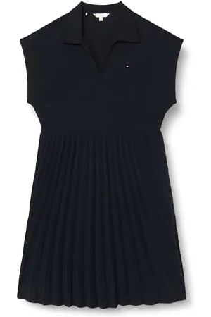 Tommy Hilfiger Damska sukienka plisowana CRV Fluid Solid Desert Sky 52, , 52