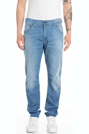 Replay Męskie dżinsy Slim Tapered Fit MickyM X-Lite kolekcja, , 34W / 32L