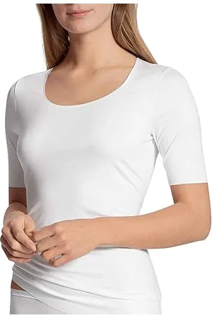 Calida Damski podkoszulek Natural Luxe Top z krótkim rękawem, , 44 PL