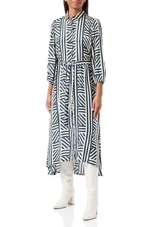 Kaffe Koszula damska Sukienka Maxi Długość Drukowana 3/4 Sleeves Regular Fit Belted, , 32