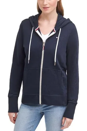 Tommy Hilfiger Damska bluza z kapturem z kontrastowym zamkiem, , S