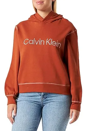 Calvin Klein Damska bluza z kapturem, Chleb imbirowy/miedziane szwy na monety, M