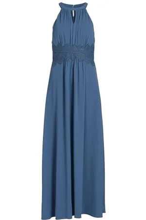 VILA Damska sukienka wieczorowa Vimilina z kołnierzem Maxi Dress-Noos, , 36