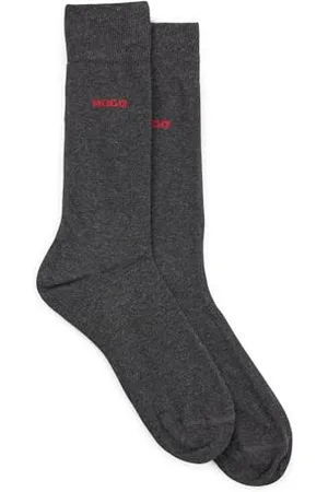 HUGO BOSS Męskie skarpety 2P RS UNI CC średniej wysokości z elastycznej tkaniny, dwupak, Nowy - Charcoal12, 39-42 EU