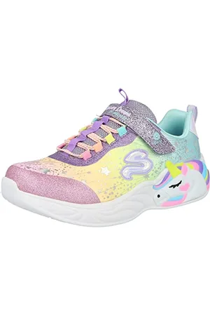 Skechers Dziewczęce tenisówki Unicorn Dreams, Fioletowa tkanina Multi Trim, 34 EU