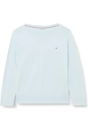 Tommy Hilfiger Damska koszulka CRV CO Jersey Stitch Boat-NK SWT Breezy Blue 54, , 54