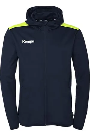 Kempa Uhlsport Męska kurtka z kapturem Emotion 27, sportowa, granatowa/żółta, M, , M
