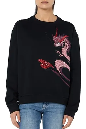 Pinko W Druku Smoka Bluza z Haft I Zastosowania, , XXS