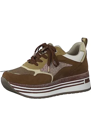Marco Tozzi Damskie buty typu sneaker na platformie, eleganckie, sznurowane, , 38 EU