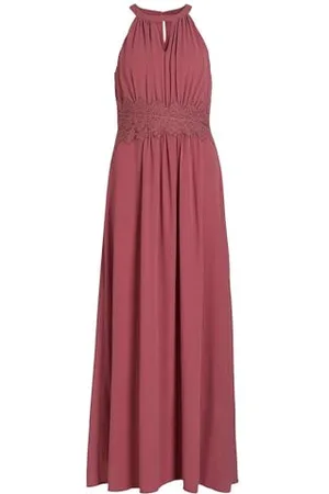 VILA Damska sukienka wieczorowa Vimilina z kołnierzem Maxi Dress-Noos, , 34