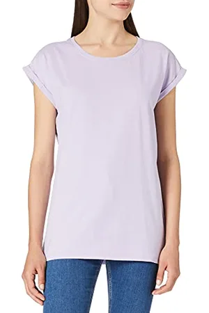 Build Your Brand Damski T-shirt Ladies Extended Shoulder Tee, górna część dla kobiet z wyciętymi ramionami, dostępny w wielu kolorach, rozmiary XS - 5XL