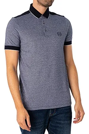 Armani Exchange Męska koszulka polo w paski, NIEBIESKI, XXL