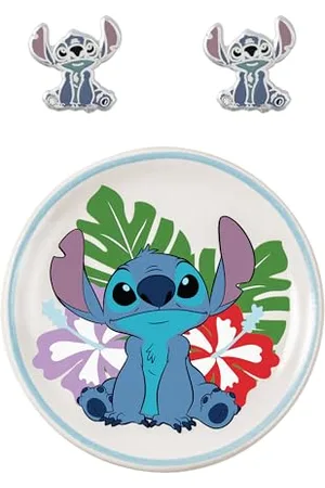 Disney Lilo i ścieg kolczyki i taca na drobiazgi SF00678L.PH, Jeden rozmiar, Mosiądz, Bez kamieni szlachetnych