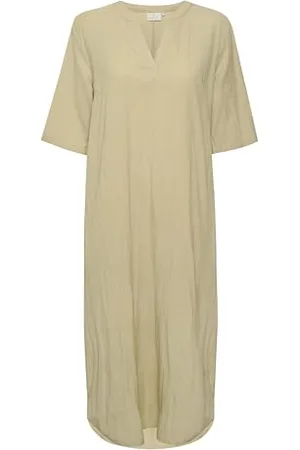 Kaffe Damska sukienka Kaftan Maxi długość luźna pasuje do połowy rękawów dekolt w serek, , 44