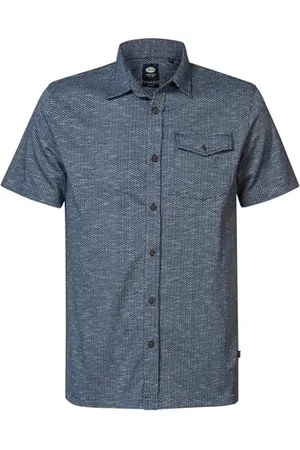 Petrol Industries INDUSTRIES Men Shirt Short Sleeve Uni M-1040-SIS412; Kolor: Blue; Rozmiar: XL, Niebieski , XL