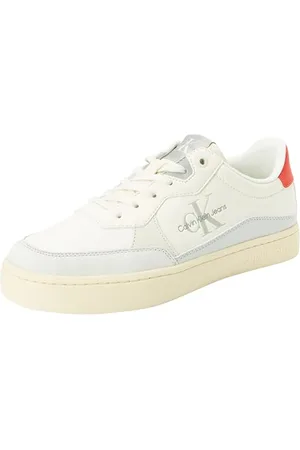 Calvin Klein Jeans Męskie klasyczne trampki z podeszwą Cupsole Low LTH ML, kremowo-białe/naturalny sznurek, 39 EU, , 39 EU