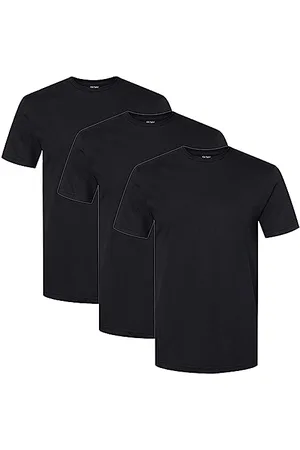 Gildan Męskie bawełniane t-shirty ze stretchem, bielizna wielopak (3 sztuki), Czarna sadza (załoga 3-pak), XL