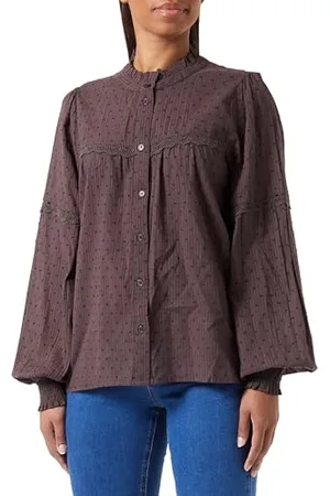 Kaffe Koszula damska Casual Fit Mandarynka Kołnierz koronki Details Button Up, , 38
