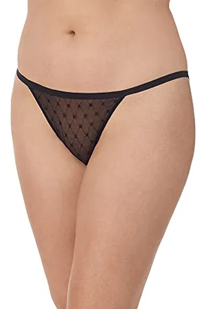 DKNY Damska monogram z siatki stringi bikini majtki styl bielizna
