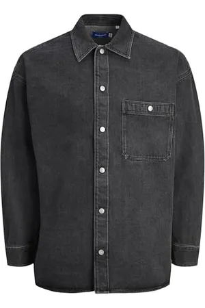 JACK & JONES JORSANTORINI Denim Overshirt LS, , XS