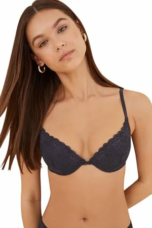 Women secret Wspaniały biustonosz Push Up Koronka Szary Damski, , 100B