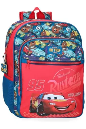 Disney Torby Joumma, Cars RD Trip, plecak szkolny, wykonany z poliestru, szerokie ramiączka, ergonomiczne i wyściełane paski, lekkie i praktyczne, aby zapewnić większy komfort, górny uchwyt do