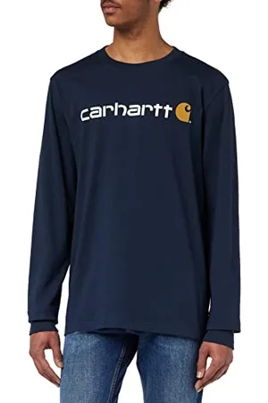 Carhartt Męska koszulka z długim rękawem o luźnym kroju z grafiką z logo, , XXL