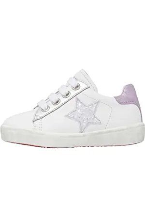 Naturino Annie Zip-Trampki w futrze z gwiazdą patch-biały, Biały, 20 EU