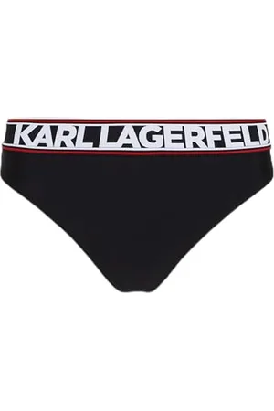 Karl Lagerfeld Elongated Logo Bikini Bottoms, białe, S, , S