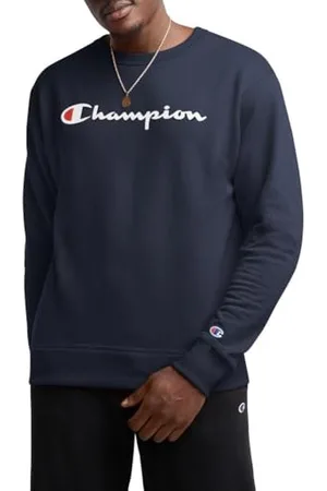 Champion Męska bluza polarowa z nadrukiem Powerblend, Navy/ Script, L