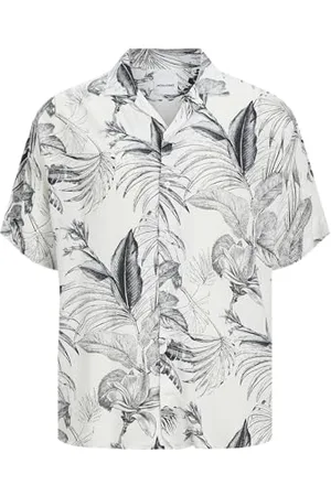 JACK & JONES JJGURU Monochromatyczna AOP Resort Shirt SS, , M
