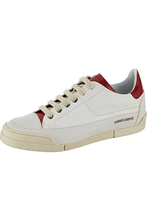 Candice Cooper Ghibli-Sneakers z zamszu i skóry buforowanej, Biała śmietana Czerwona, 45 EU