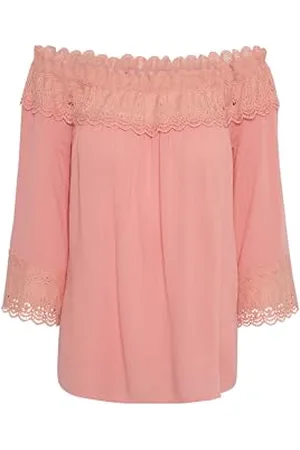 Cream Kremowa damska bluzka koronkowa Crbea, wypalony koral, 16 (XL)