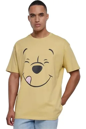 Mister Tee Męski T-Shirt Disney 100 Kubuś Puchatek Face Oversize Tee, koszulka z nadrukiem dla mężczyzn, oversized fit, Streetwear, , M