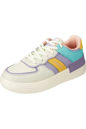 Lumberjack Damskie Freya Oxford płaskie, biało-fioletowe pomarańczowe, 5 UK, , 38 EU