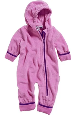 Playshoes Dziecięcy kombinezon polarowy, oddychający kombinezon unisex dla chłopców i dziewczynek, z długim zamkiem błyskawicznym i kapturem, kontrastujące kolory, , 74